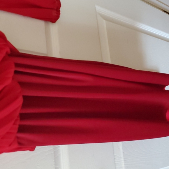 Lady in Red Pleated Dress, Size XL - Picture 14 of 15